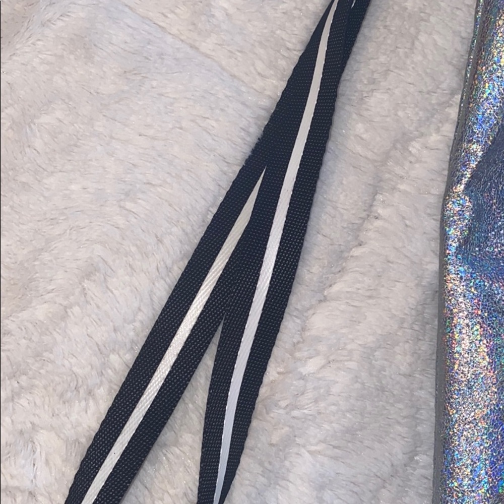 Pink Metallic Drawstring Backpack - image 4